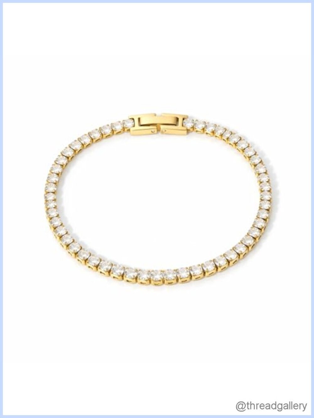Tarnish Free Gold Tennis Bracelet Waterproof CZ 4mm 18K PVD Plated Stainless